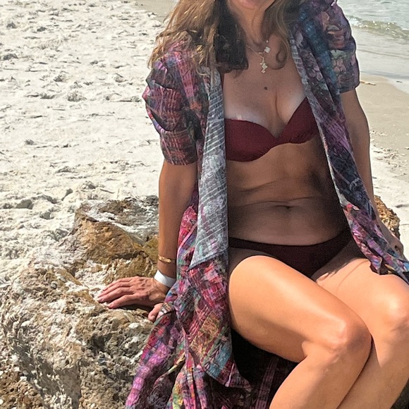 Beautiful summery wrap dress - women size medium - multicolored - Picture 7 of 10